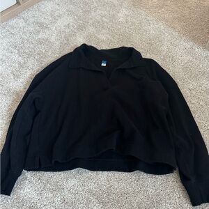Old Navy Women's Black Collared Sweatshirt